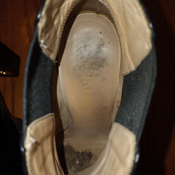 Chanel Ankle Boot Black Size 39.5 - Picture 7 of 16